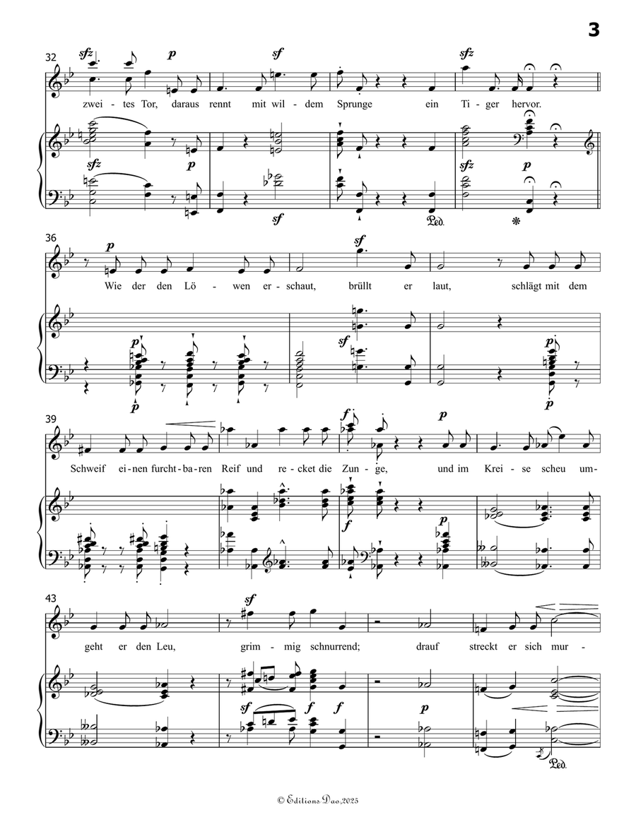 Der Handschuh, by Schumann, Op.87, in G Major Piano, Vocal scores gallery preview page 5
