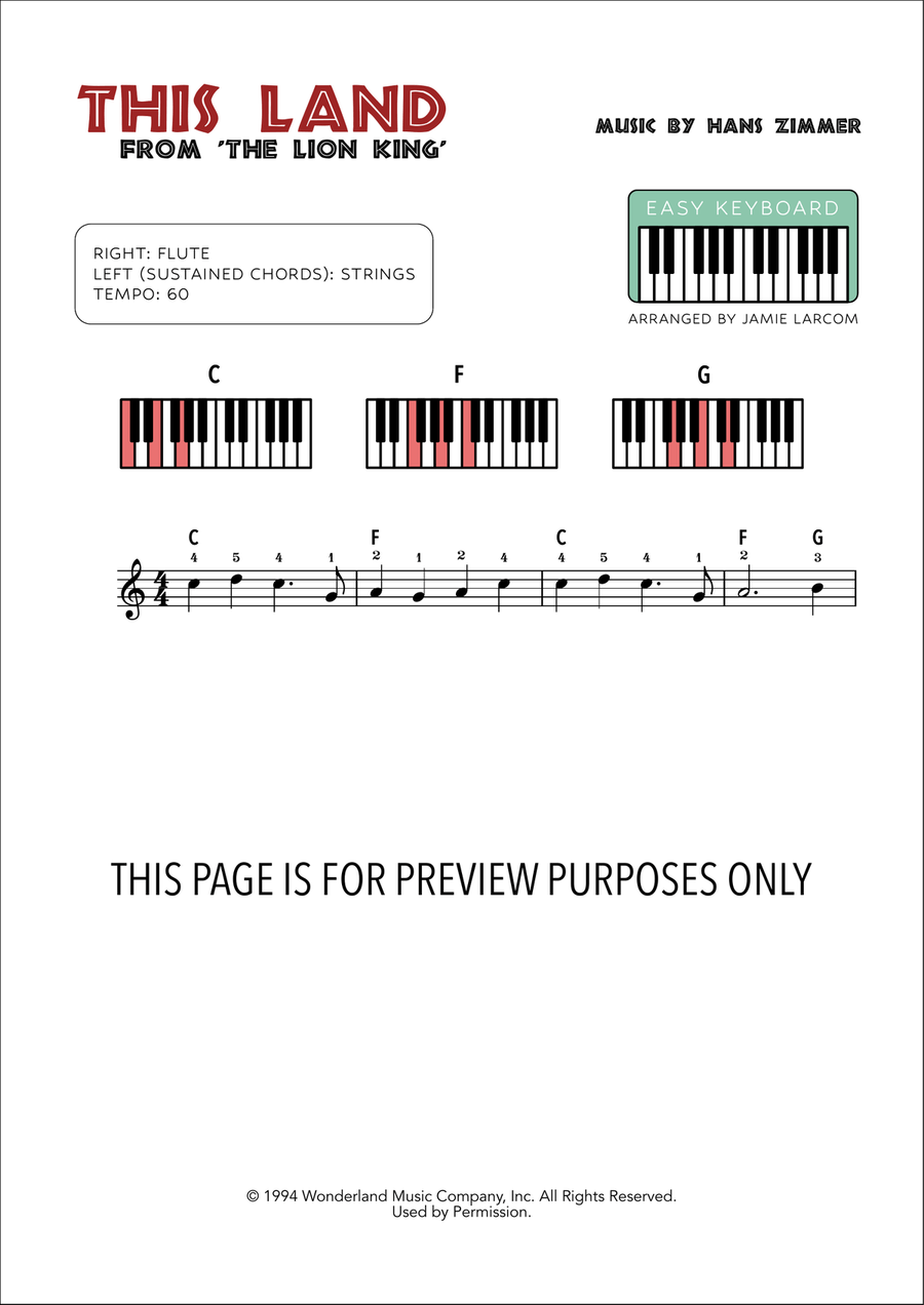This Land This Land Easy Piano scores gallery preview page 1