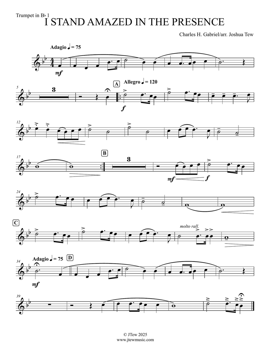I Stand Amazed in the Presence Brass Quintet scores gallery preview page 6