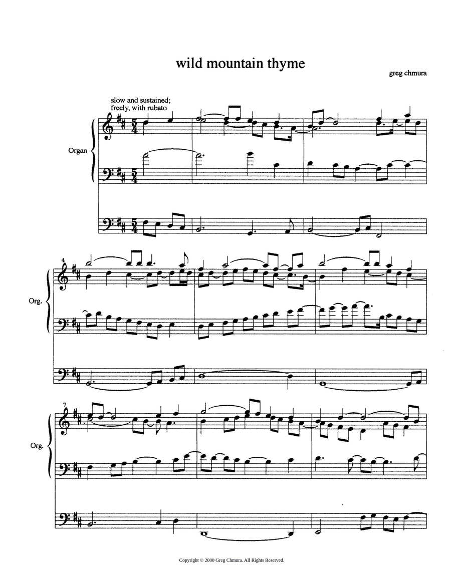 Wild Mountain Thyme Wild Mountain Thyme Organ Solo scores gallery preview page 1