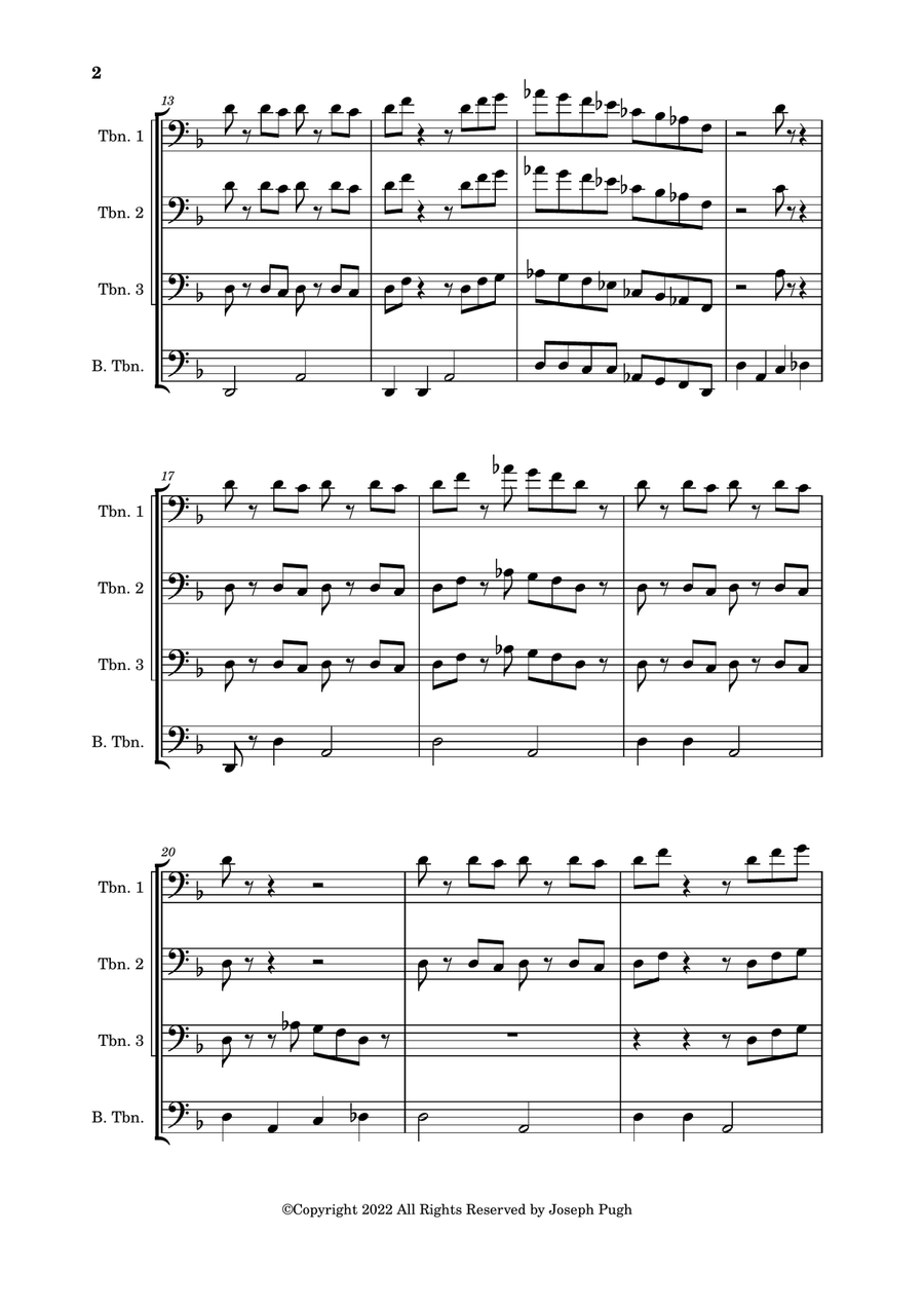Chewy (Trombone Quartet) Chewy (Trombone Quartet) Brass Quartet scores gallery preview page 2
