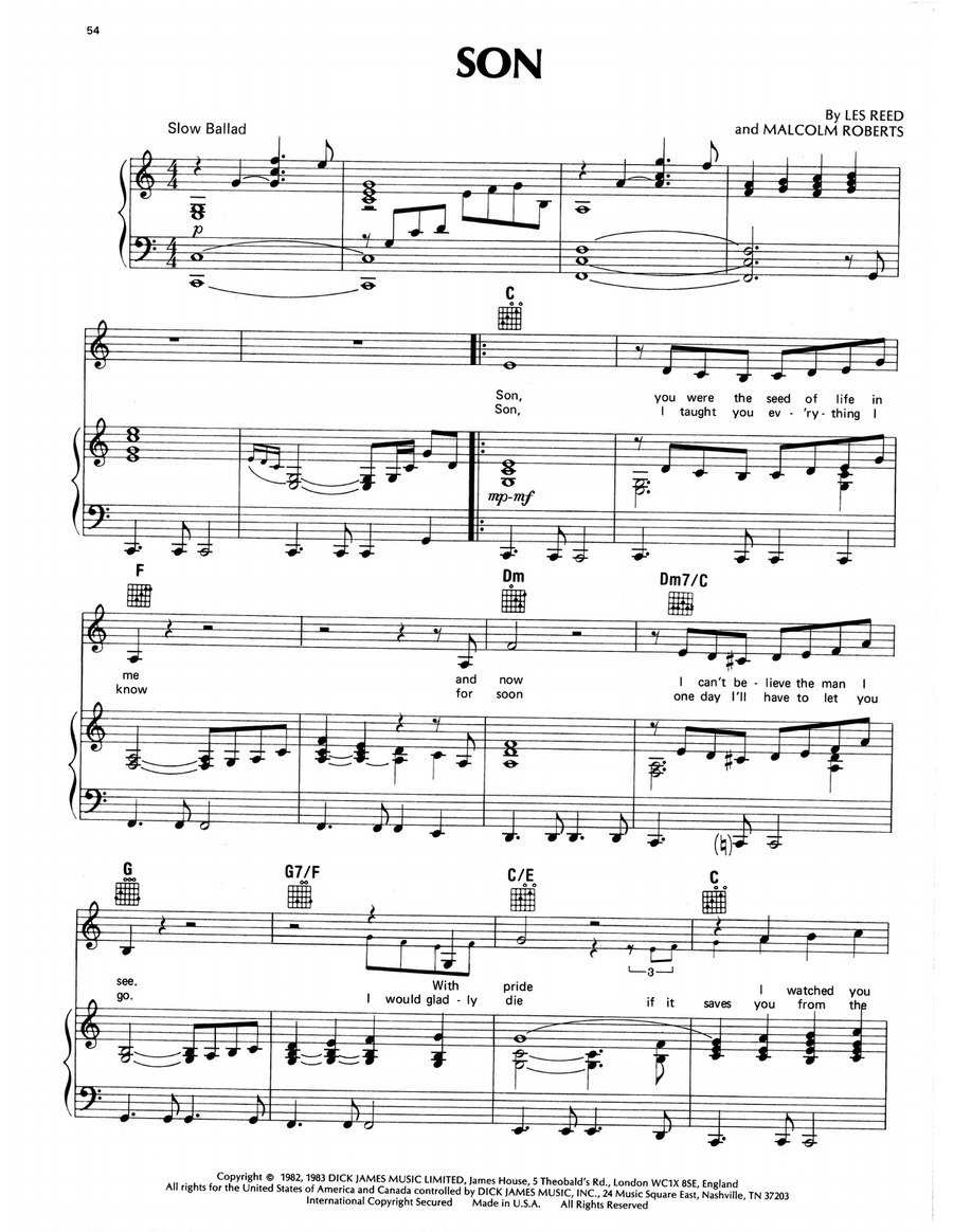 Son Son Piano, Vocal, Guitar scores gallery preview page 1