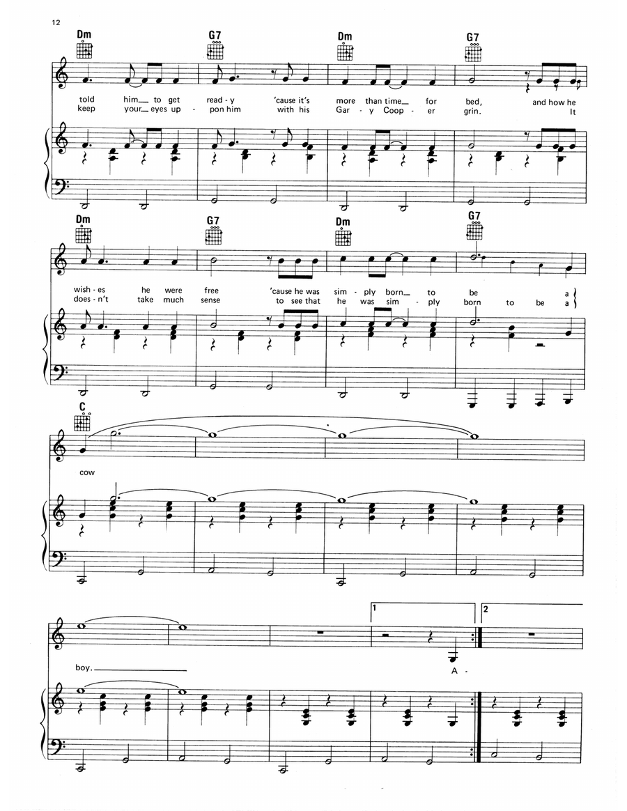 Cowboy Cowboy Piano, Vocal, Guitar scores gallery preview page 3