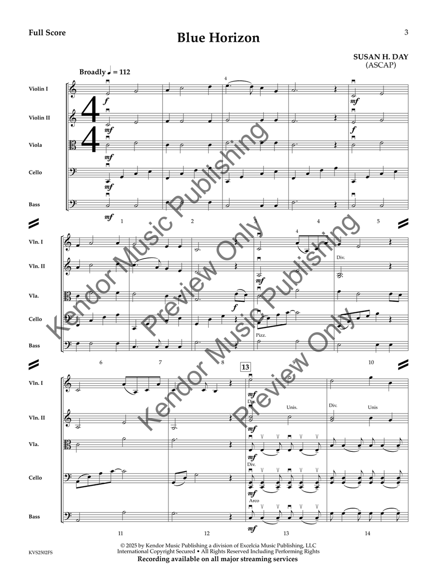 Blue Horizon Blue Horizon String Orchestra scores gallery preview page 4