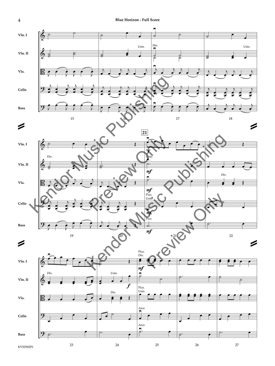 Blue Horizon Blue Horizon String Orchestra scores gallery preview page 5