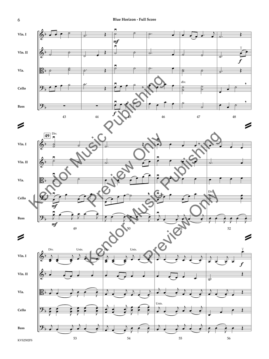 Blue Horizon Blue Horizon String Orchestra scores gallery preview page 7