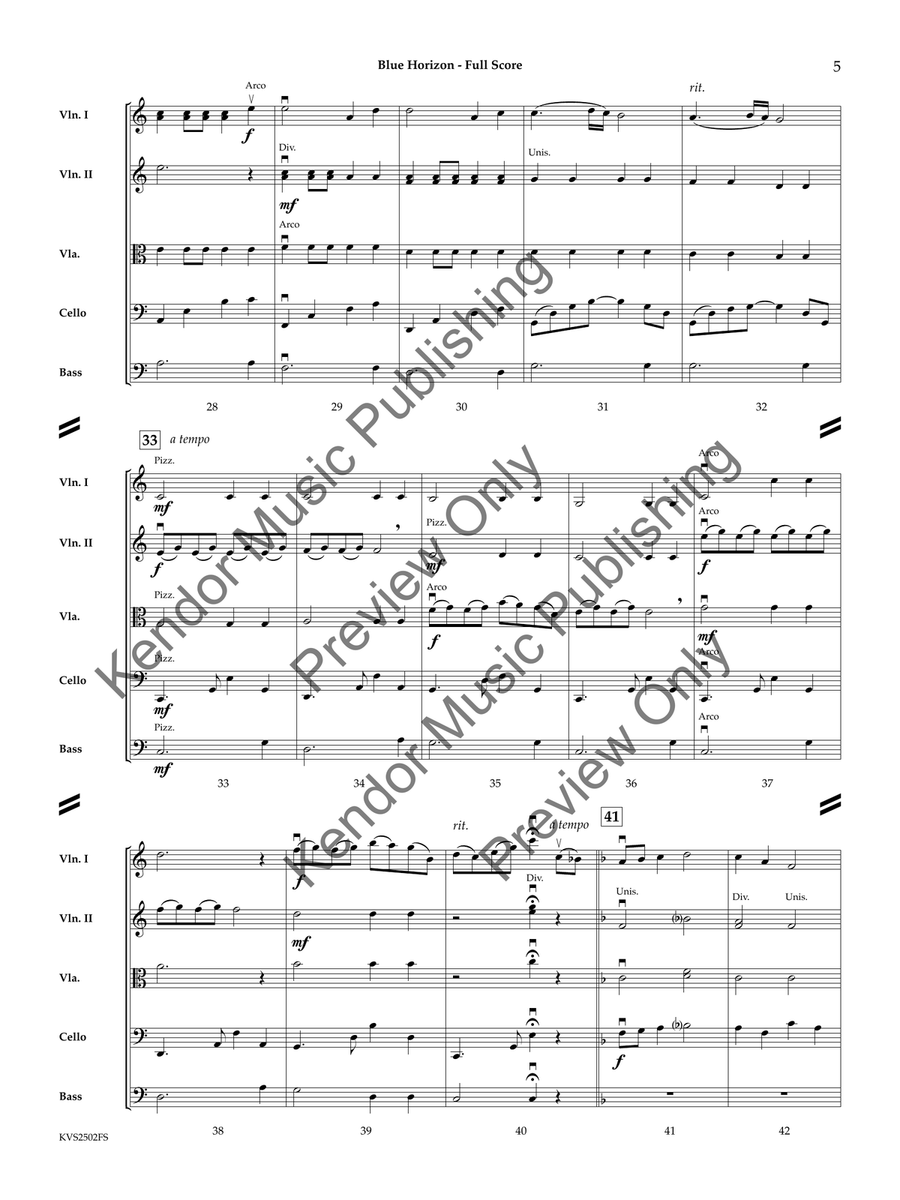 Blue Horizon (Score) String Orchestra - Sheet Music page 6