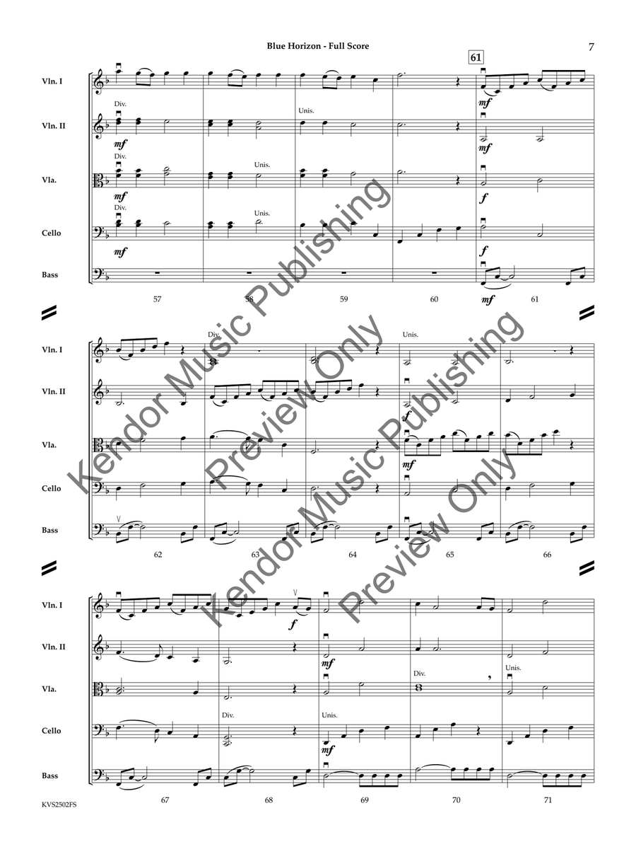 Blue Horizon (Score) String Orchestra - Sheet Music page 8