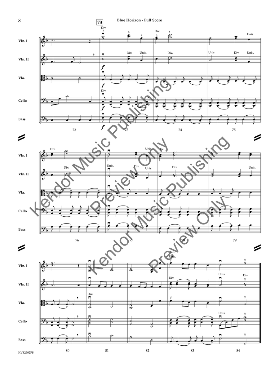 Blue Horizon (Score) String Orchestra - Sheet Music page 9
