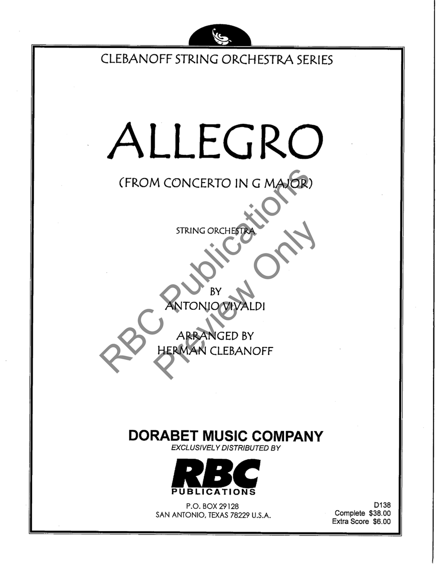 Allegro (Score) Allegro (Score) String Orchestra scores gallery preview page 2