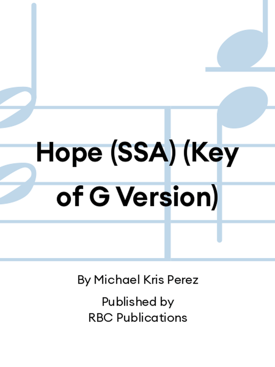 Hope (SSA) (Key of G Version) SSA scores gallery preview page 1