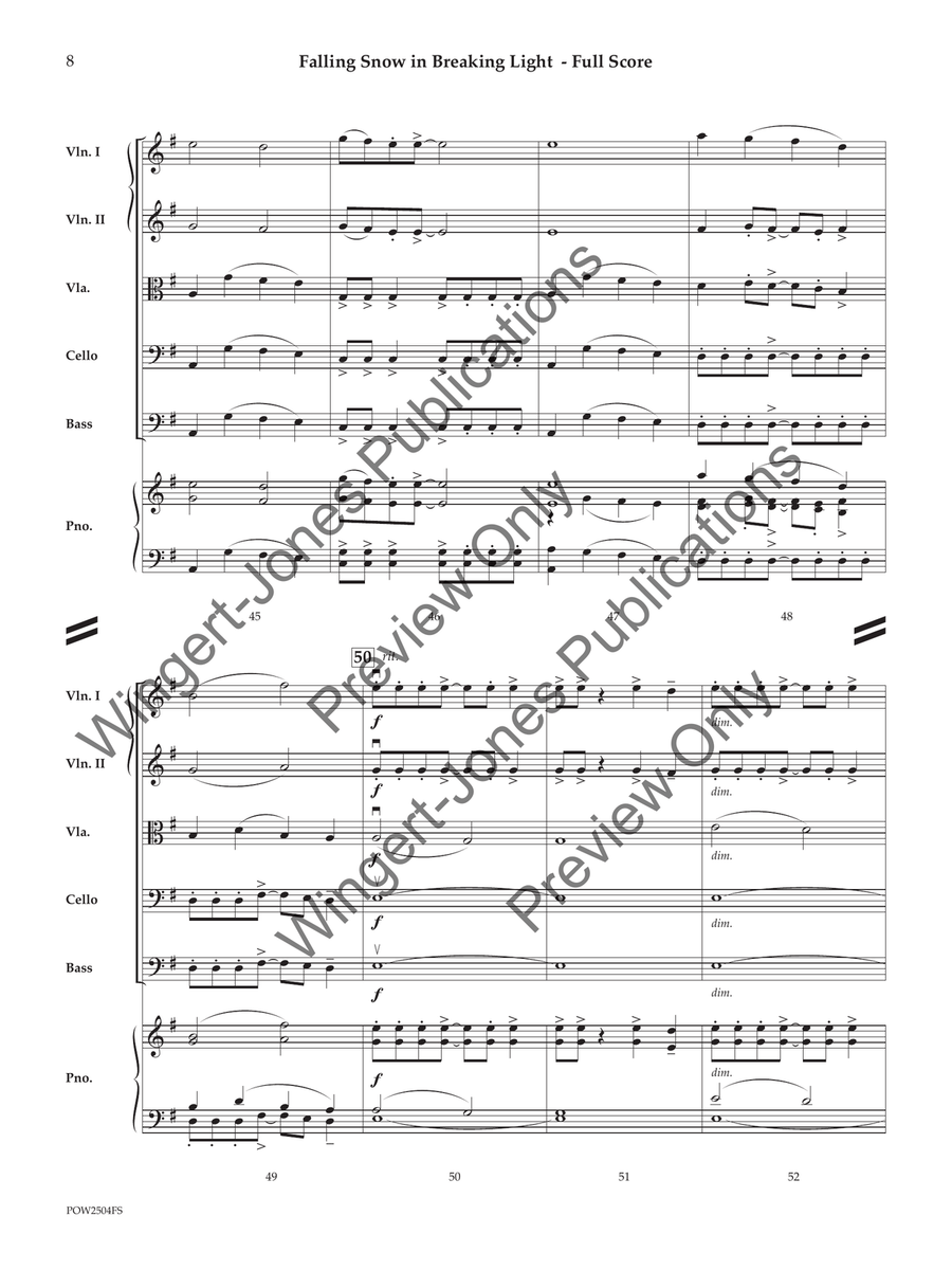 Falling Snow in Breaking Light String Orchestra scores gallery preview page 9