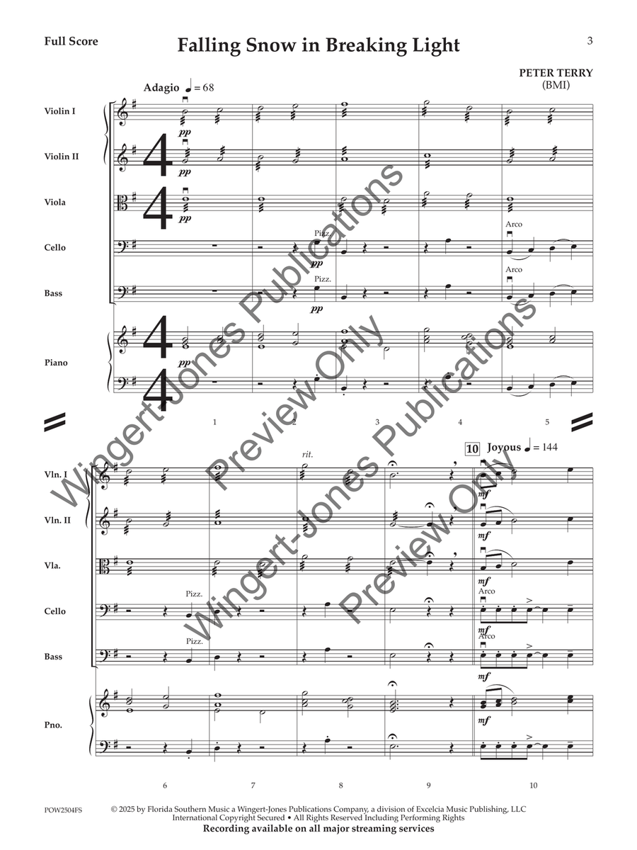 Falling Snow in Breaking Light (Score) String Orchestra scores gallery preview page 4