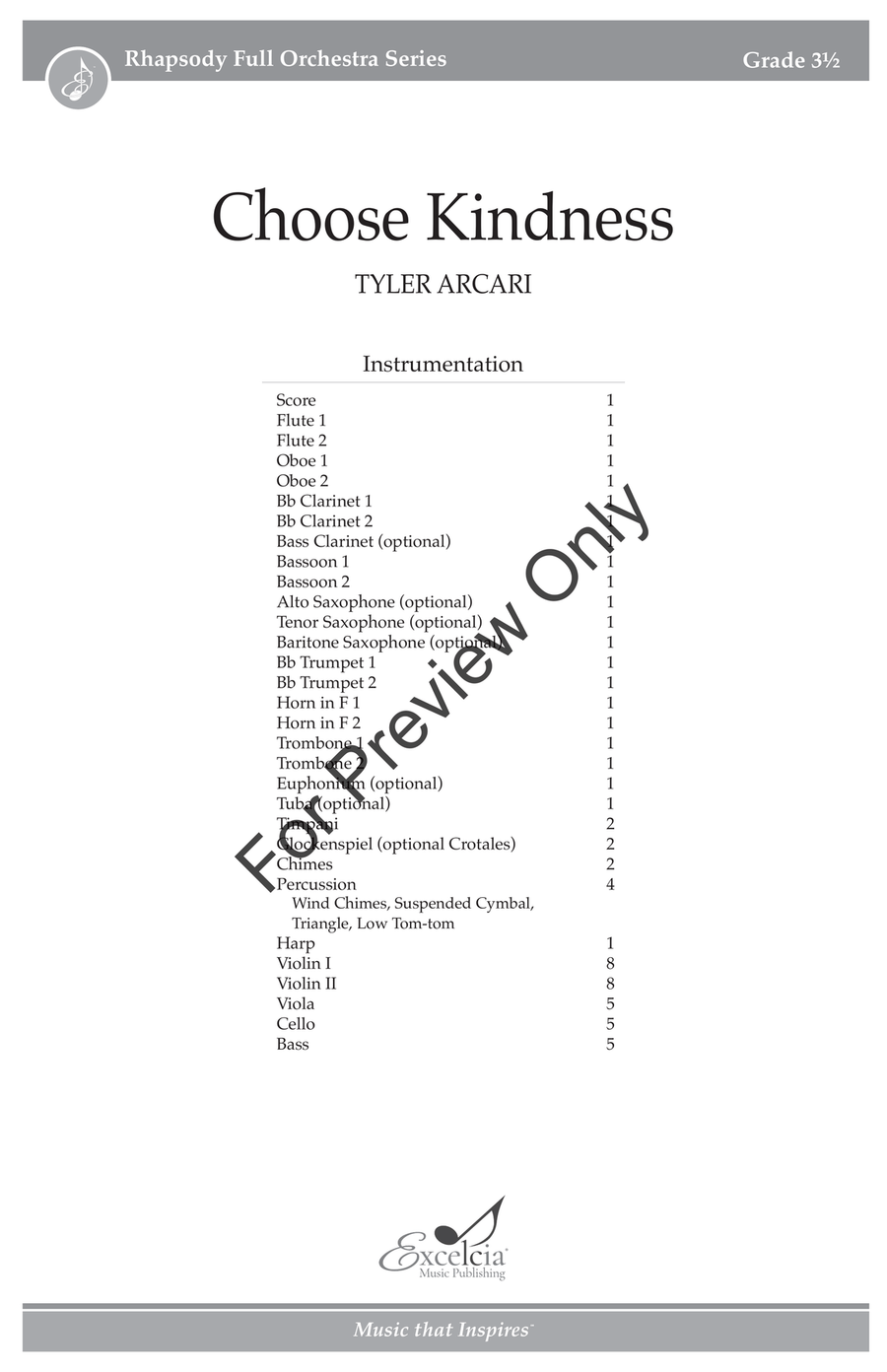 Choose Kindness Choose Kindness Full Orchestra scores gallery preview page 2