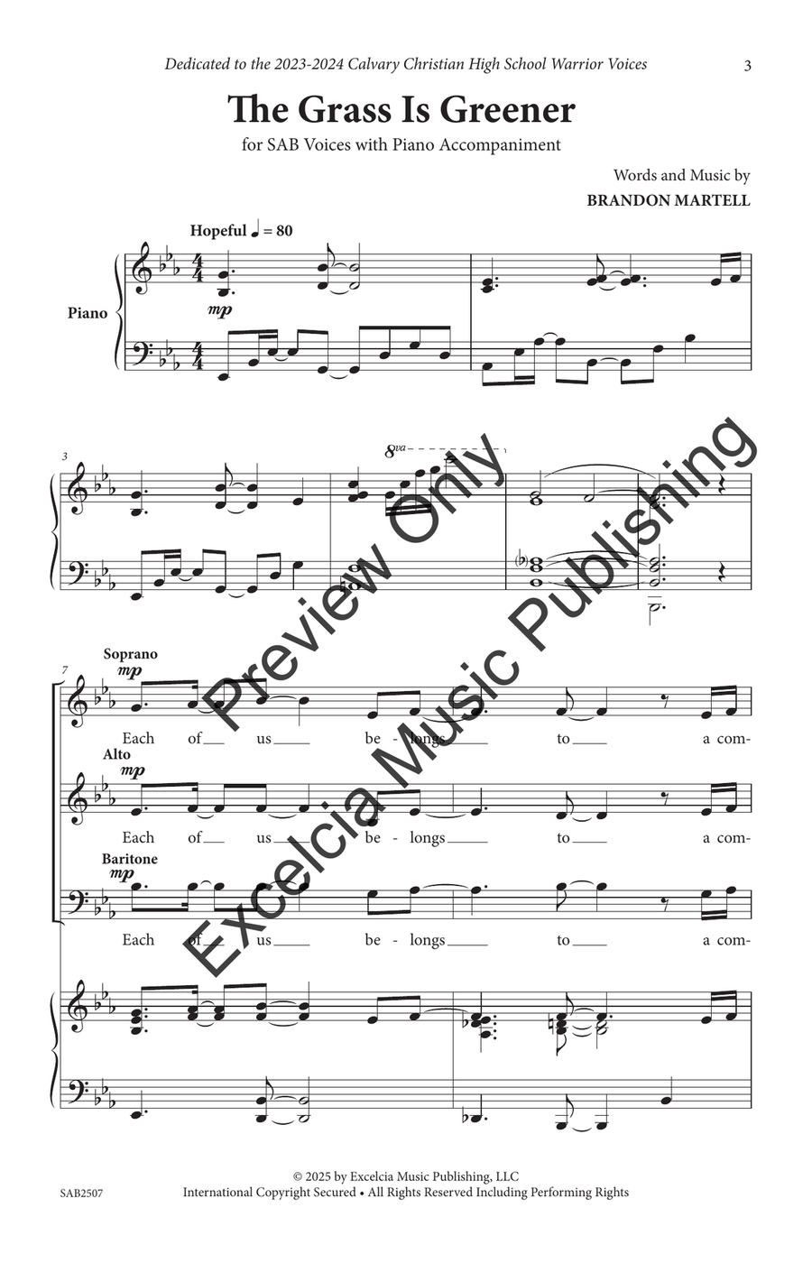 The Grass Is Greener (SAB) 3-Part - Sheet Music page 4