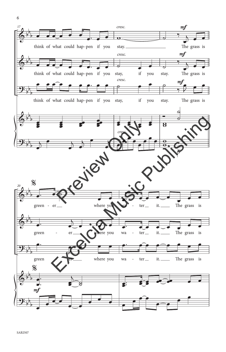 The Grass Is Greener (SAB) 3-Part - Sheet Music page 7