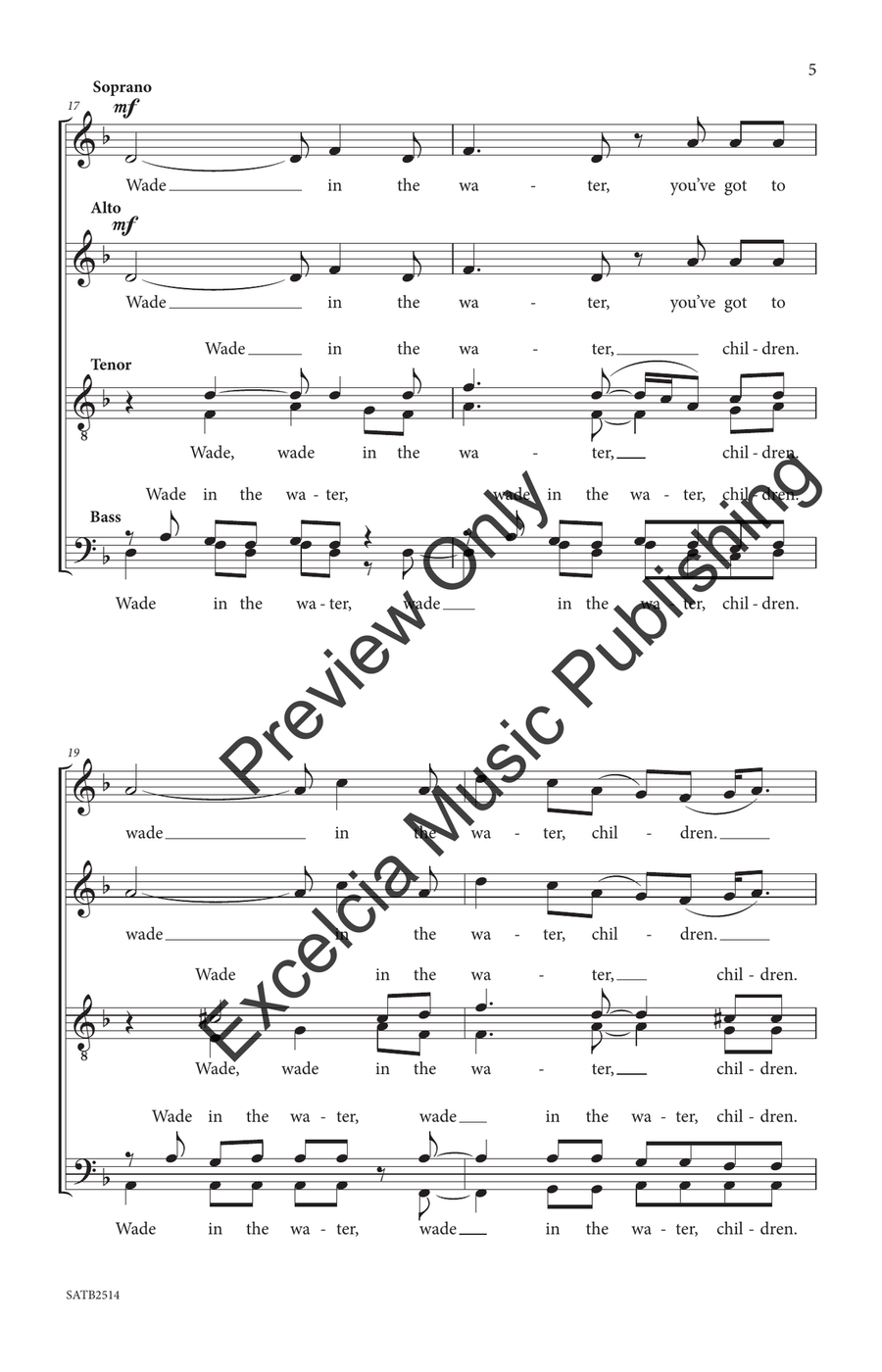 Wade in the Water (SATB) 4-Part - Sheet Music page 6