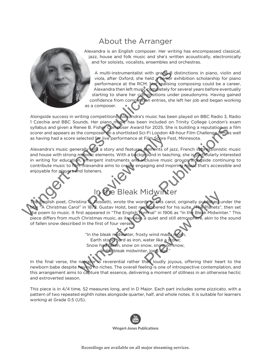 In the Bleak Midwinter (Score) String Orchestra scores gallery preview page 3