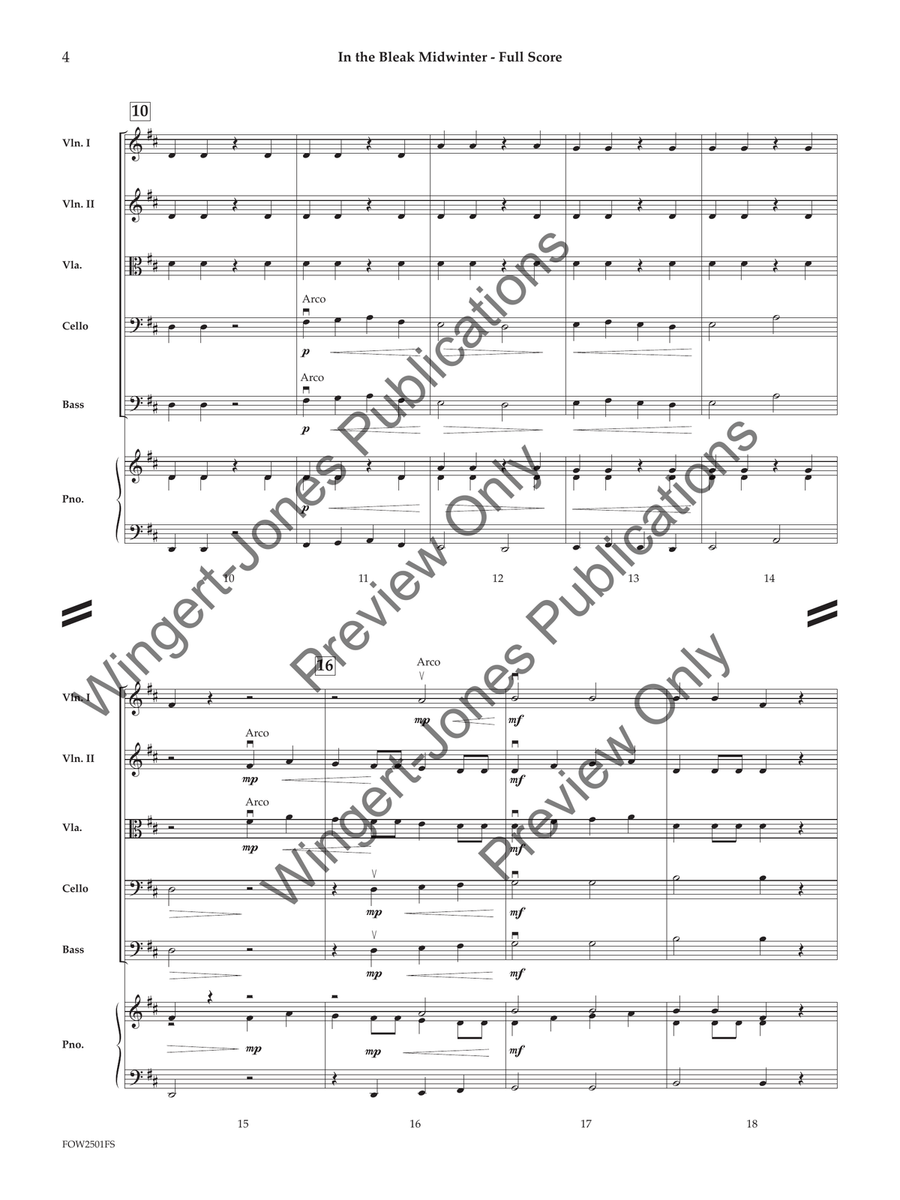 In the Bleak Midwinter (Score) String Orchestra scores gallery preview page 5