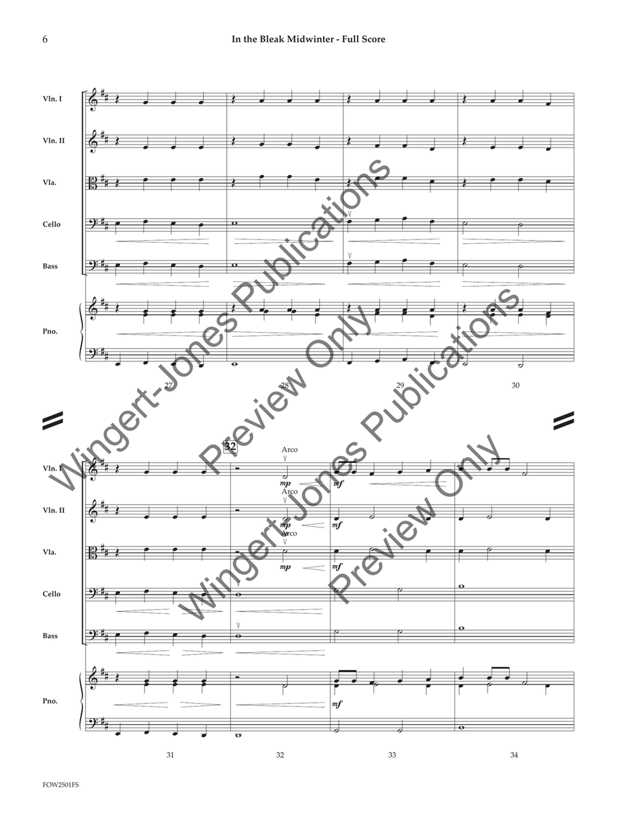 In the Bleak Midwinter (Score) String Orchestra scores gallery preview page 7
