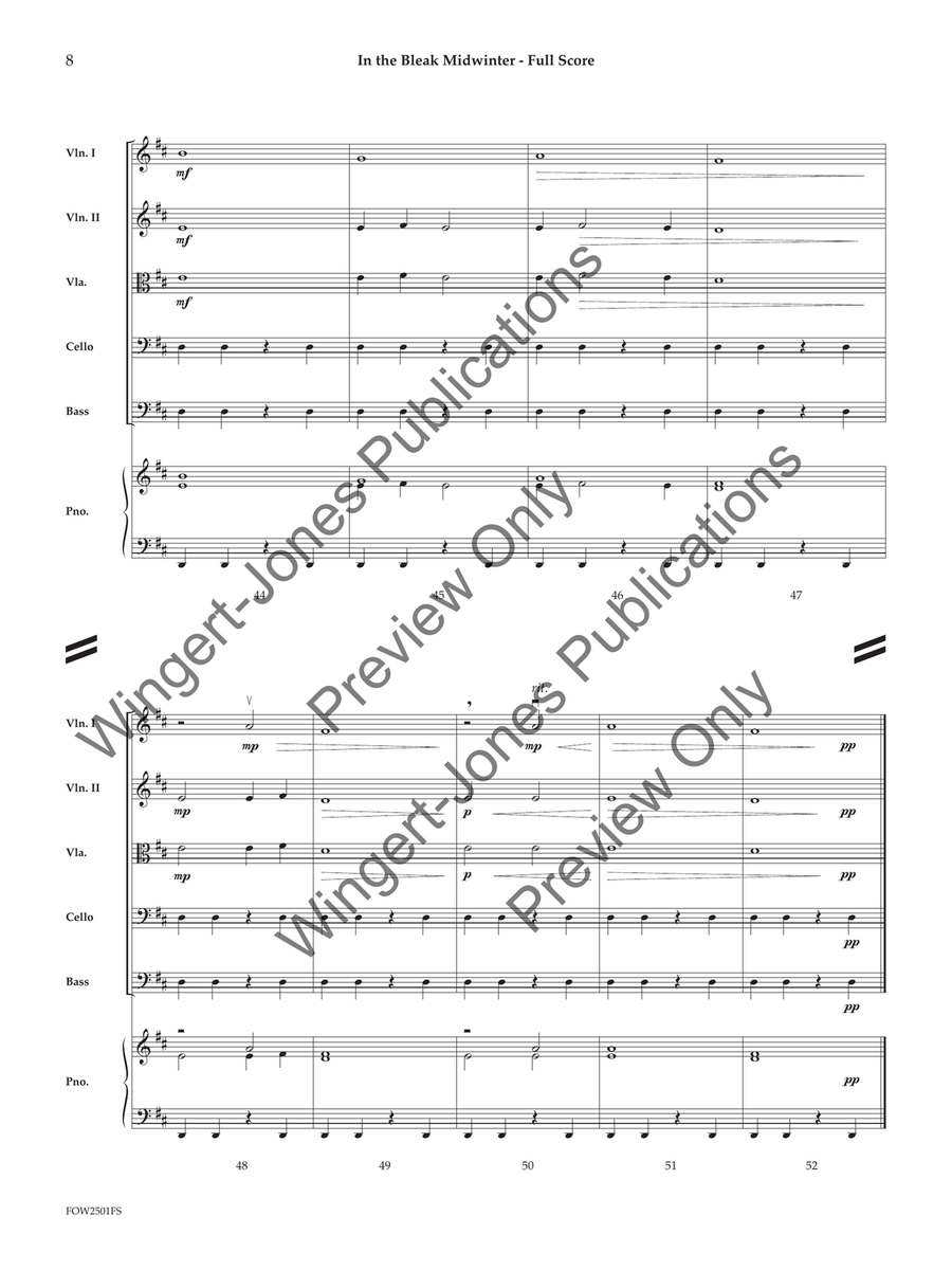 In the Bleak Midwinter (Score) String Orchestra scores gallery preview page 9