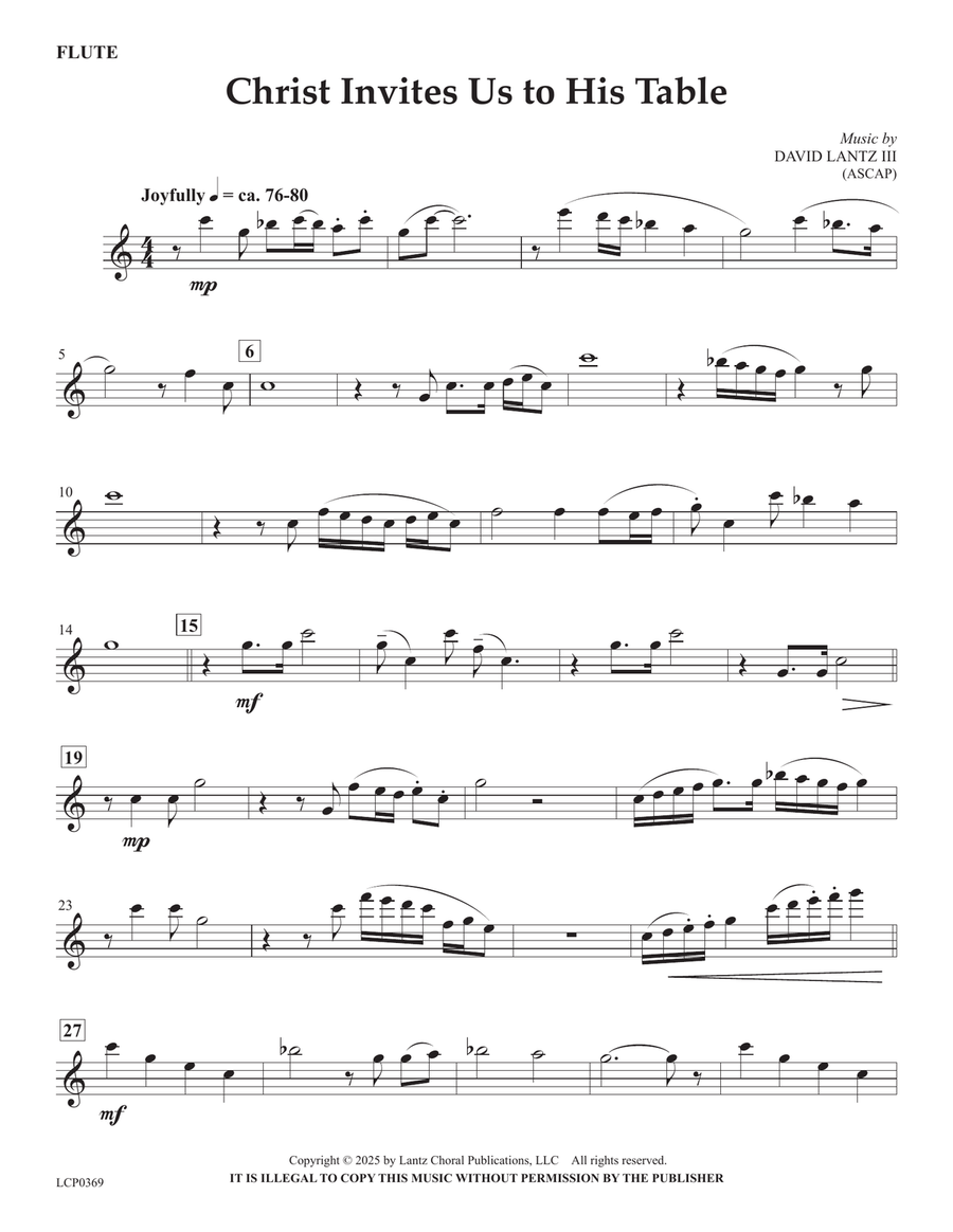 Christ Invites Us to His Table Flute Solo scores gallery preview page 1