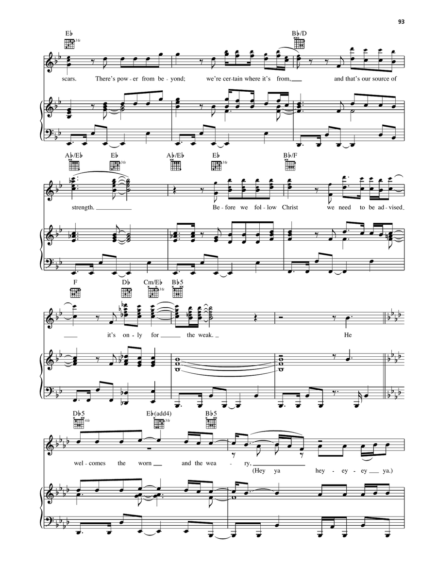 Only For The Weak Only For The Weak Piano, Vocal, Guitar scores gallery preview page 3