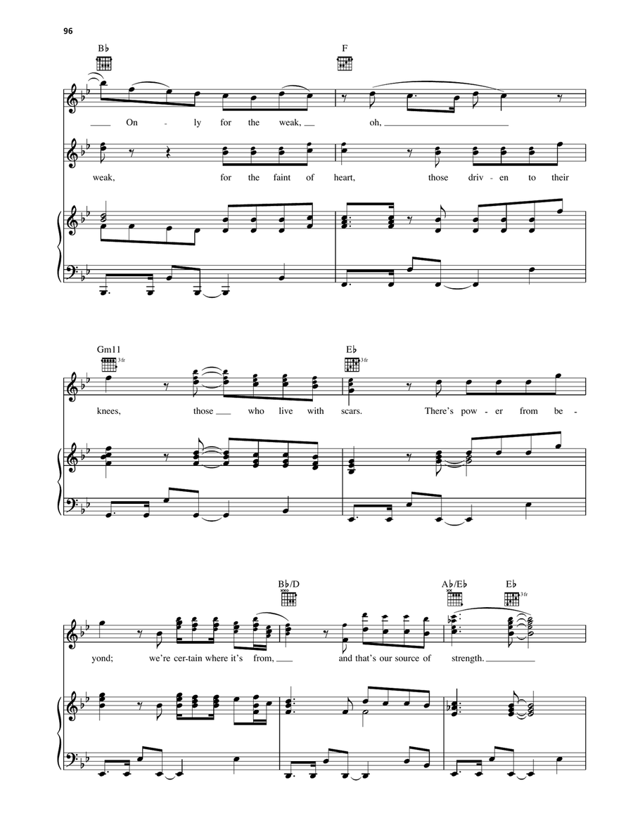 Only For The Weak Only For The Weak Piano, Vocal, Guitar scores gallery preview page 6