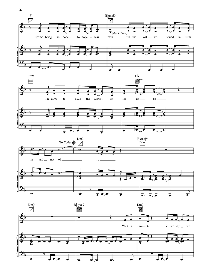 In Not Of In Not Of Piano, Vocal, Guitar scores gallery preview page 4