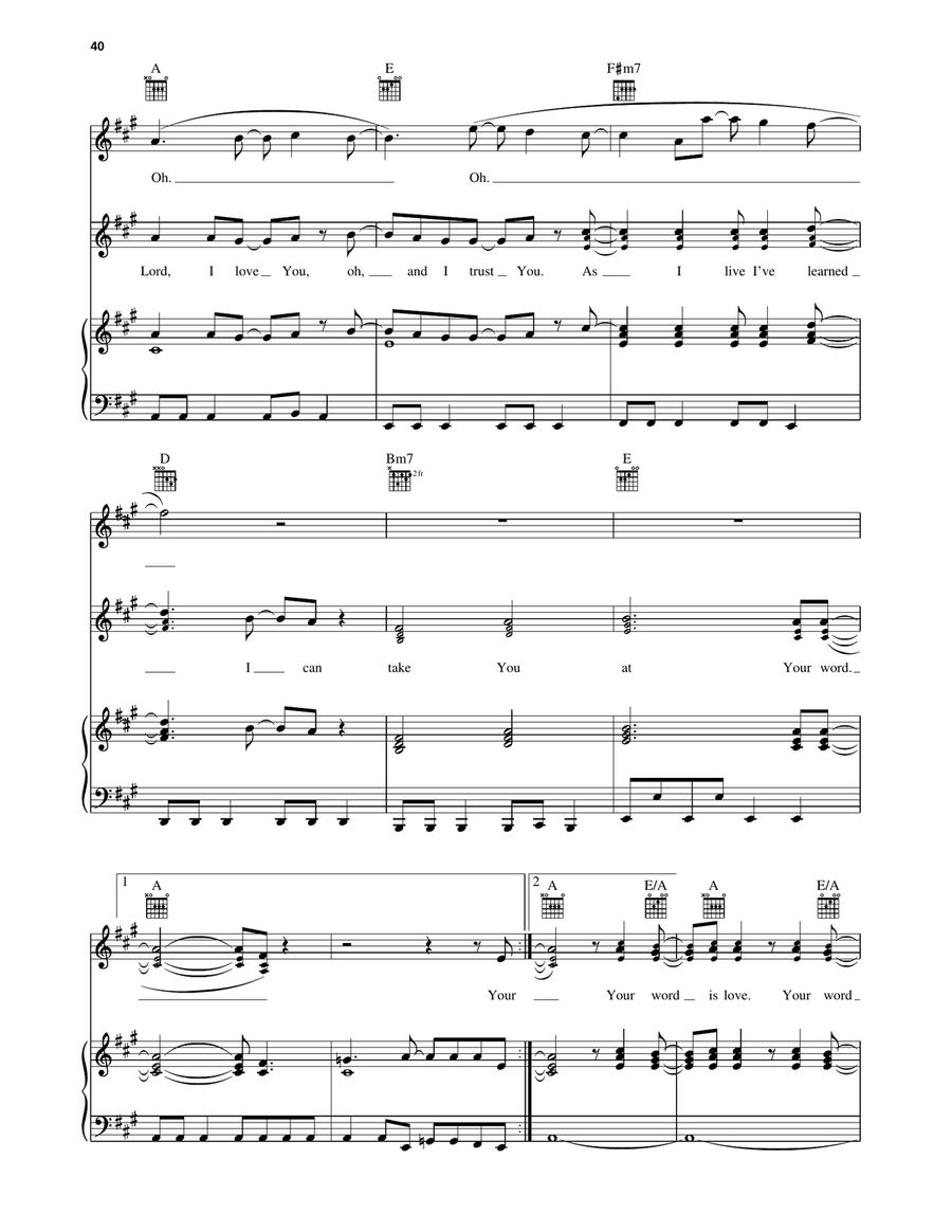 Take You At Your Word Take You At Your Word Piano, Vocal, Guitar scores gallery preview page 5
