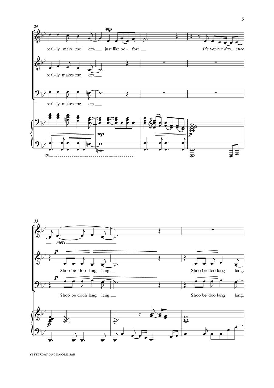 Yesterday Once More Yesterday Once More 3-Part scores gallery preview page 5