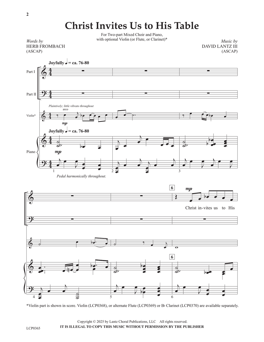 Christ Invites Us to His Table 2-Part scores gallery preview page 2