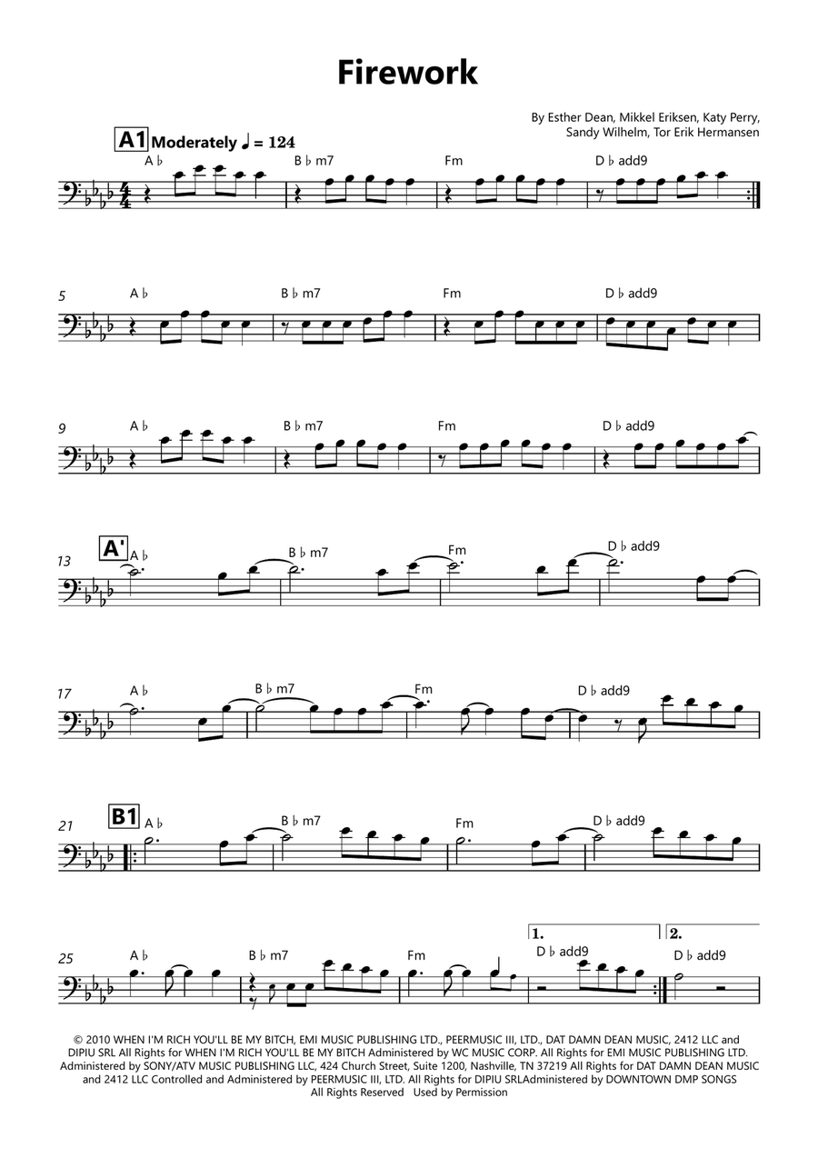 Firework Firework Trombone Solo scores gallery preview page 1