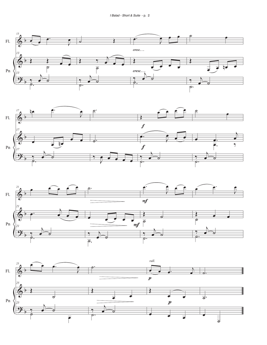 Short & Suite for flute and piano Flute scores gallery preview page 2
