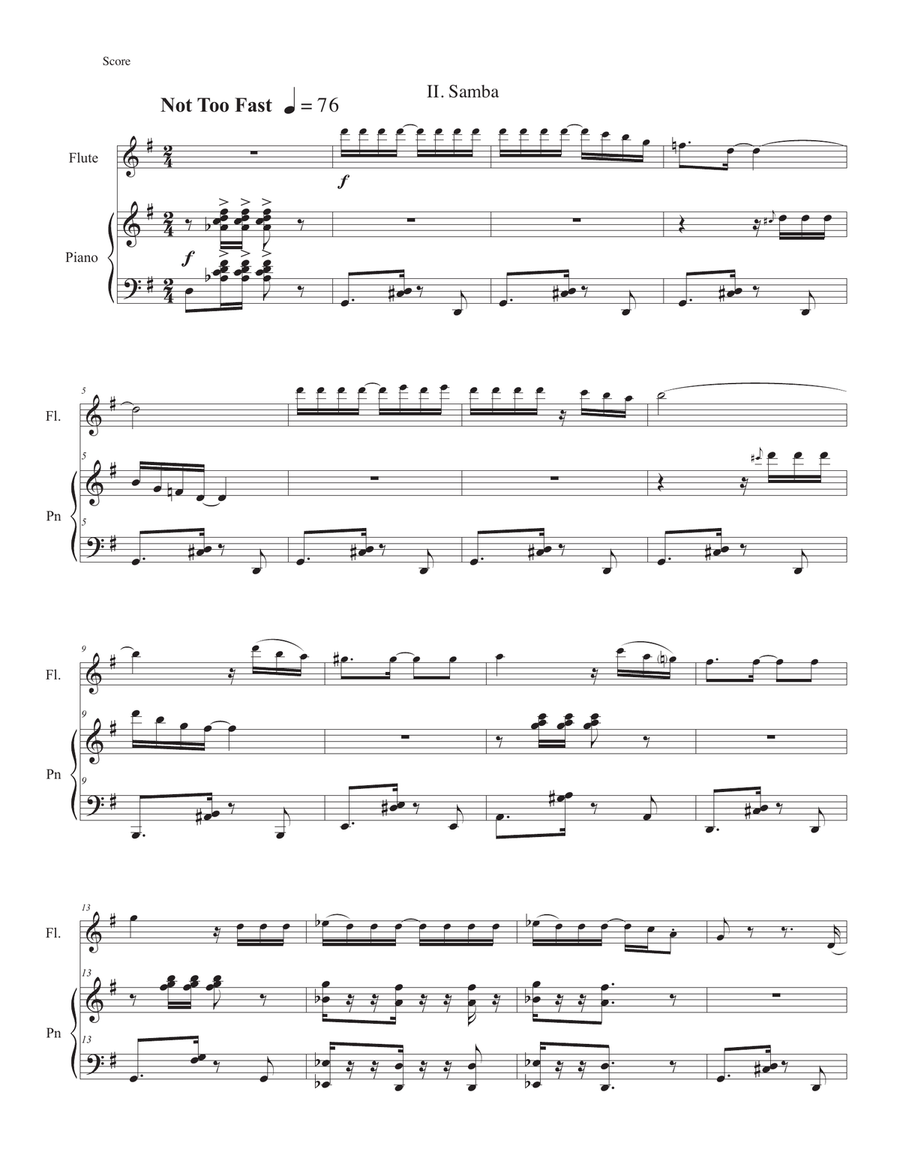 Short & Suite for flute and piano Flute scores gallery preview page 3