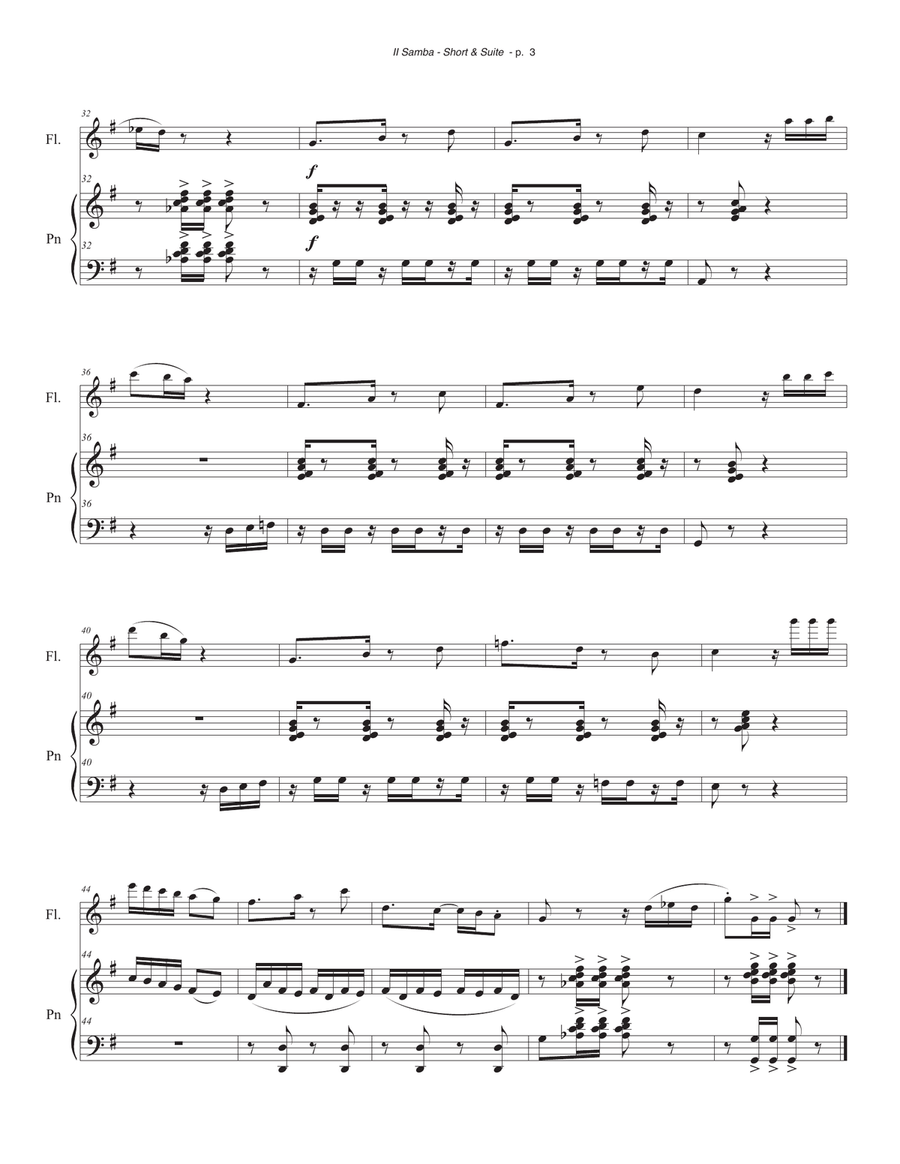 Short & Suite for flute and piano Flute scores gallery preview page 5
