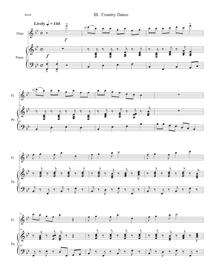 Short & Suite for flute and piano Flute scores gallery preview page 6