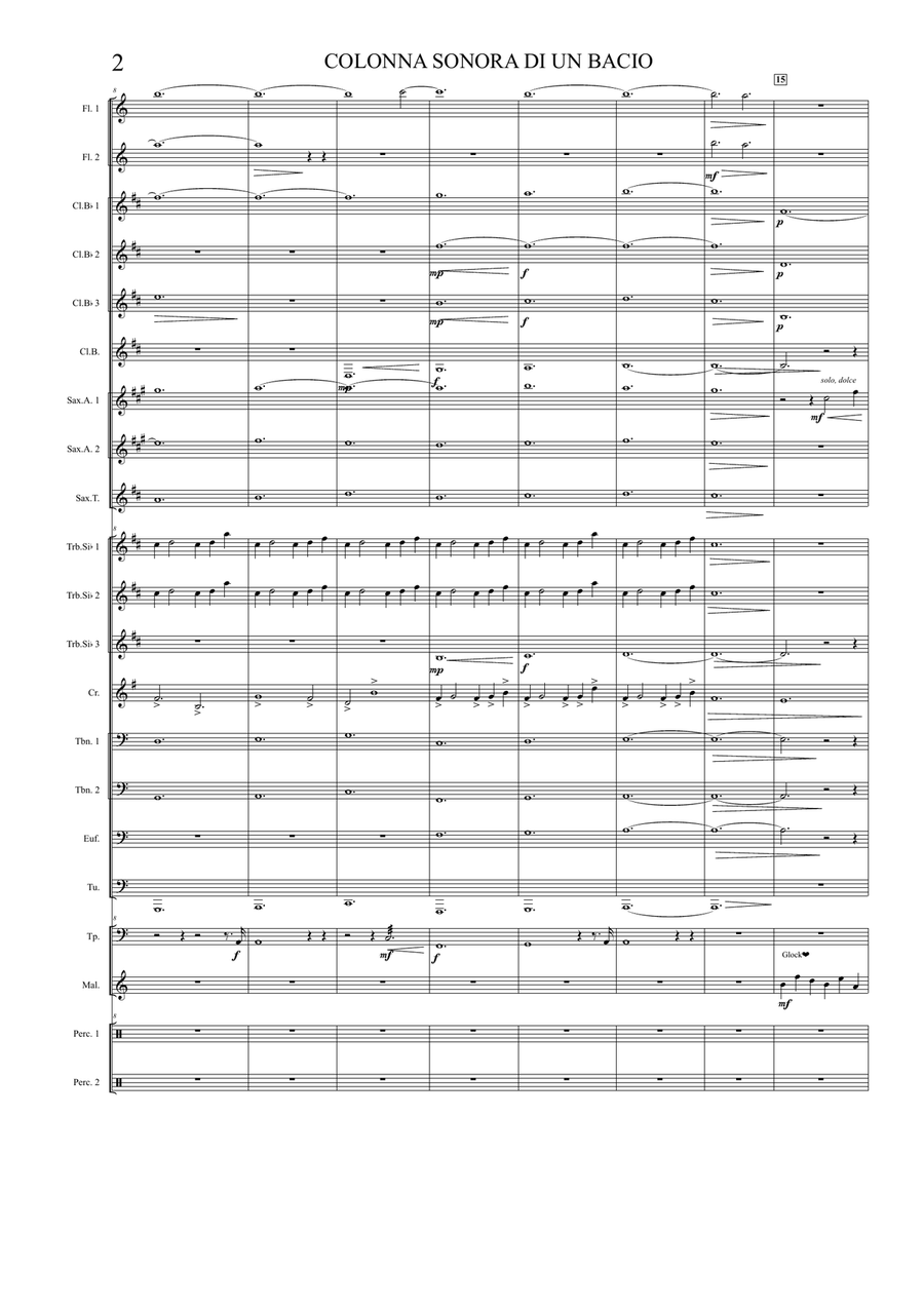 Colonna Sonora Di Un Bacio Concert Band scores gallery preview page 2