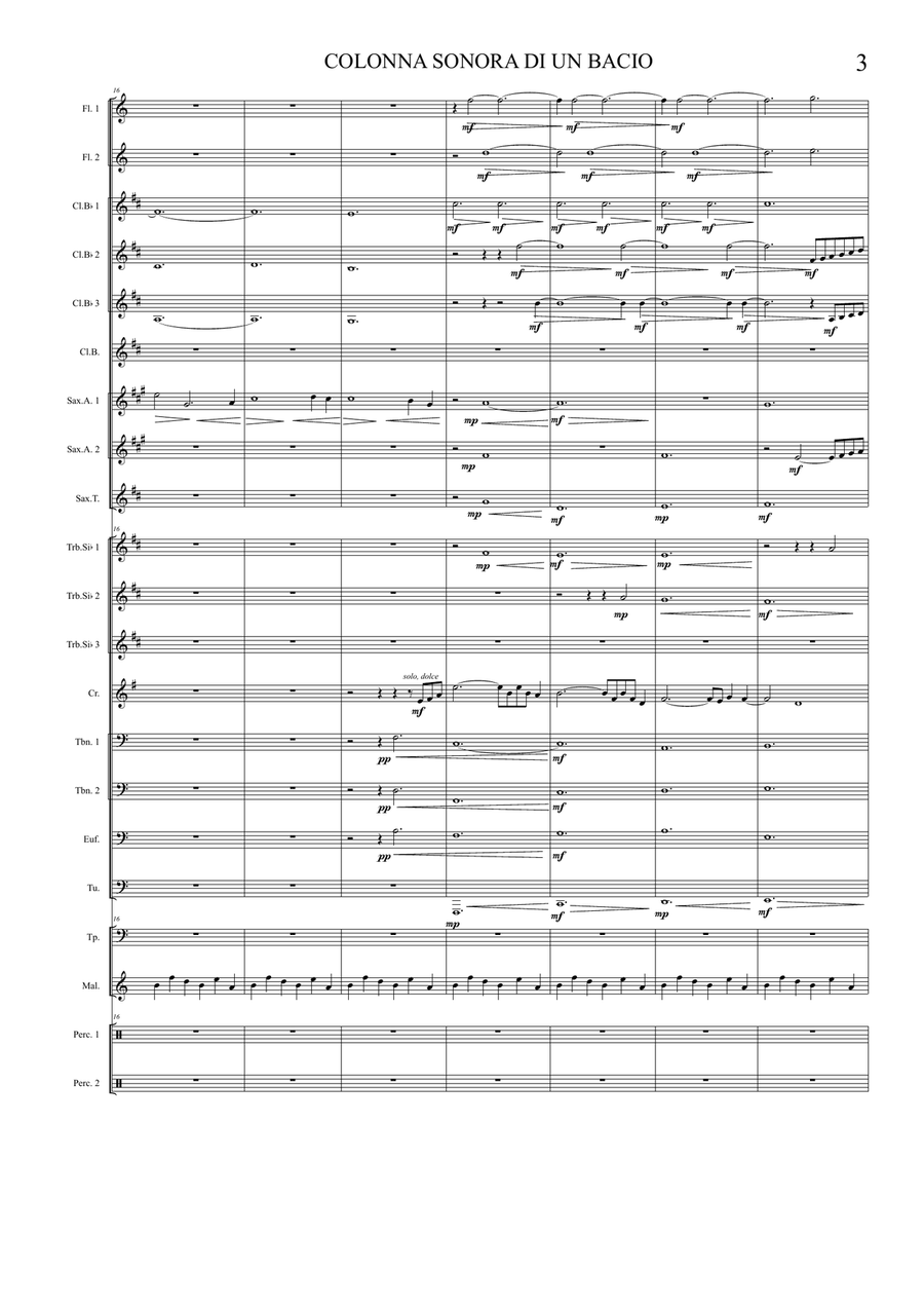 Colonna Sonora Di Un Bacio Concert Band scores gallery preview page 3