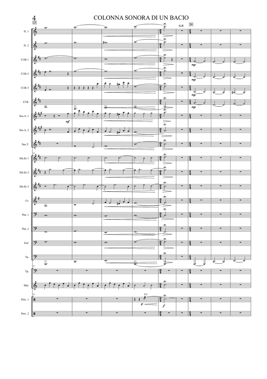 Colonna Sonora Di Un Bacio Concert Band scores gallery preview page 4