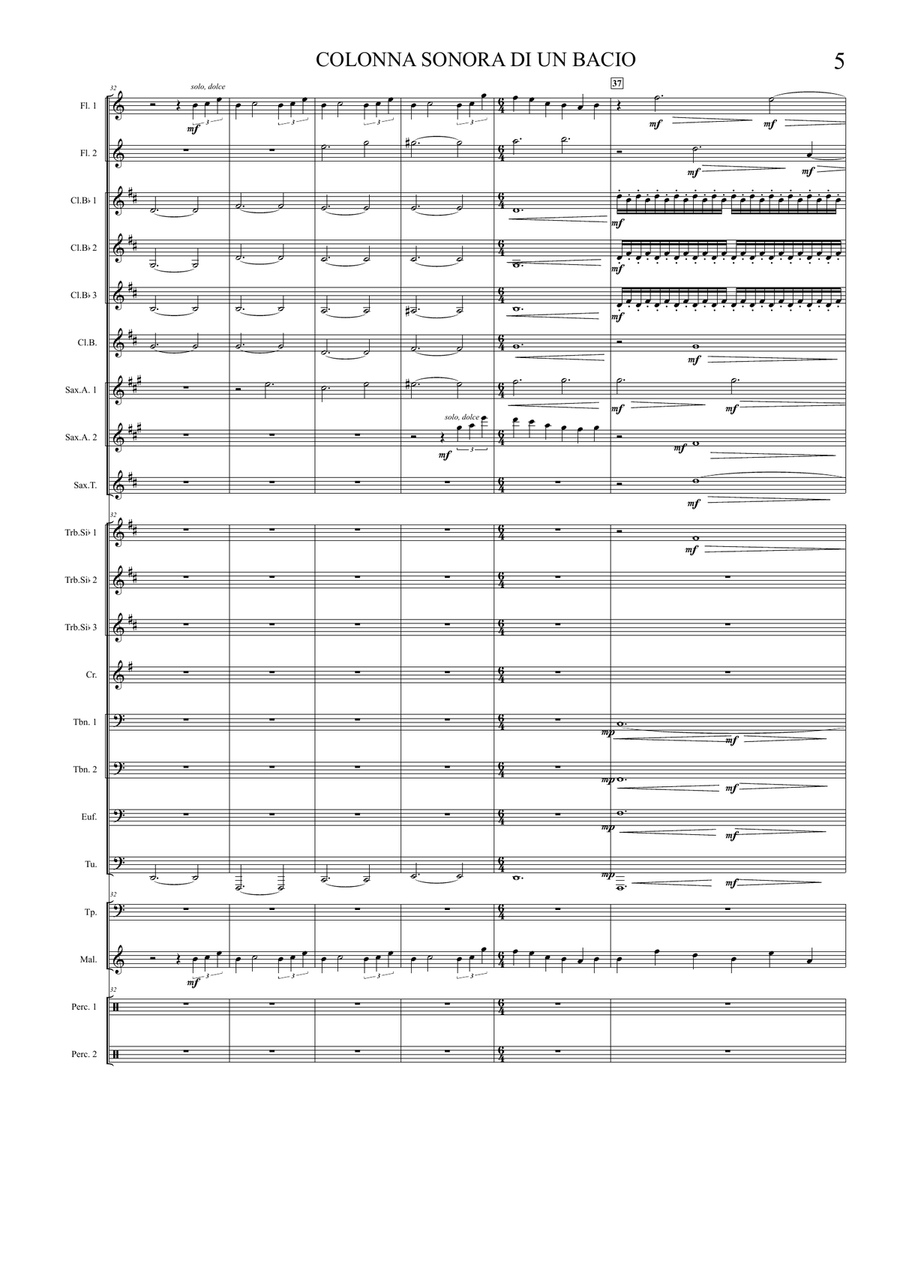 Colonna Sonora Di Un Bacio Concert Band scores gallery preview page 5