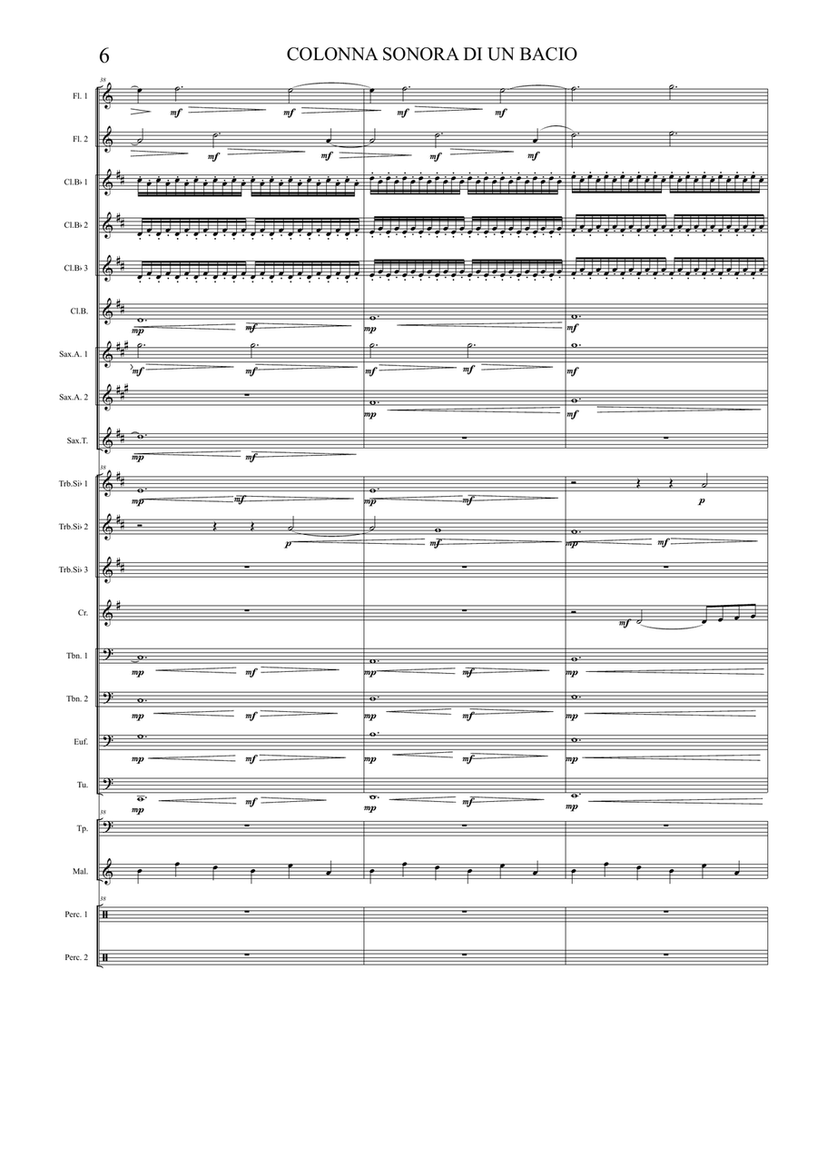 Colonna Sonora Di Un Bacio Concert Band scores gallery preview page 6