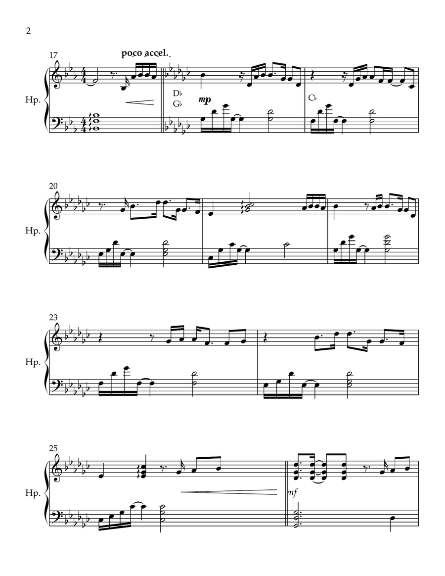 Waiting On A Wish Pedal Harp scores gallery preview page 2