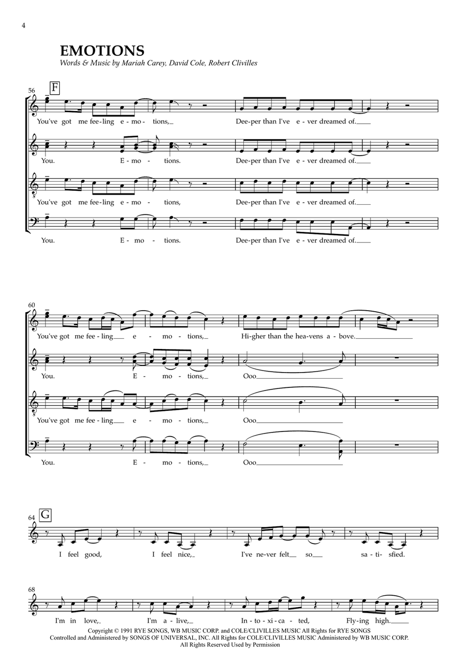 Medley: Got To Be Real with Emotions and About Damn Time 4-Part scores gallery preview page 4