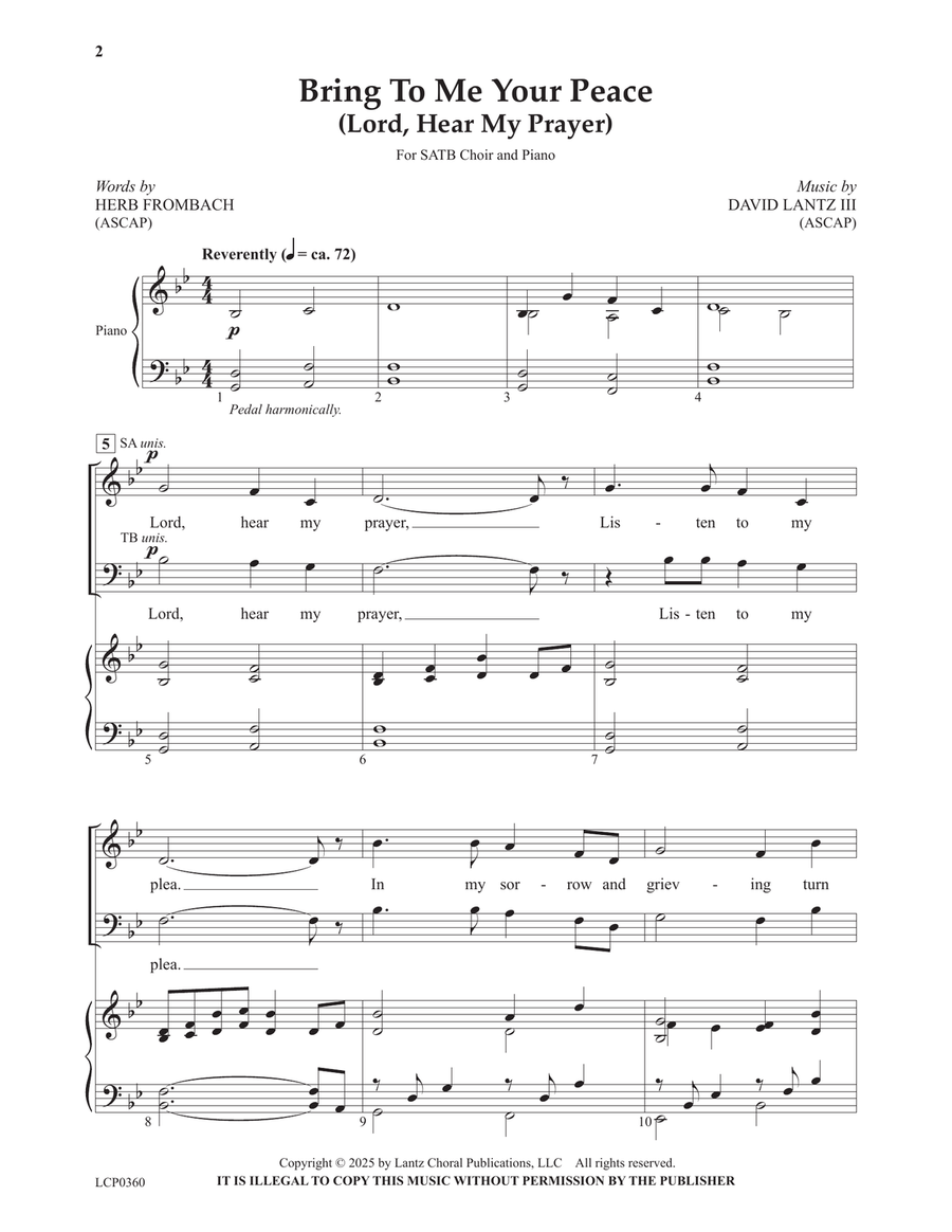 Bring to Me Your Peace 4-Part scores gallery preview page 2