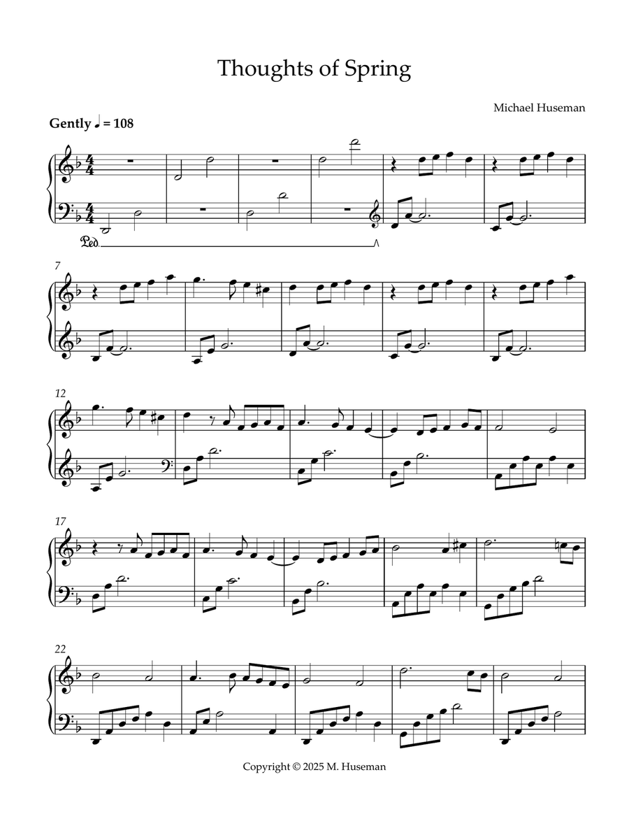 Thoughts of Spring Thoughts of Spring Piano Solo scores gallery preview page 1