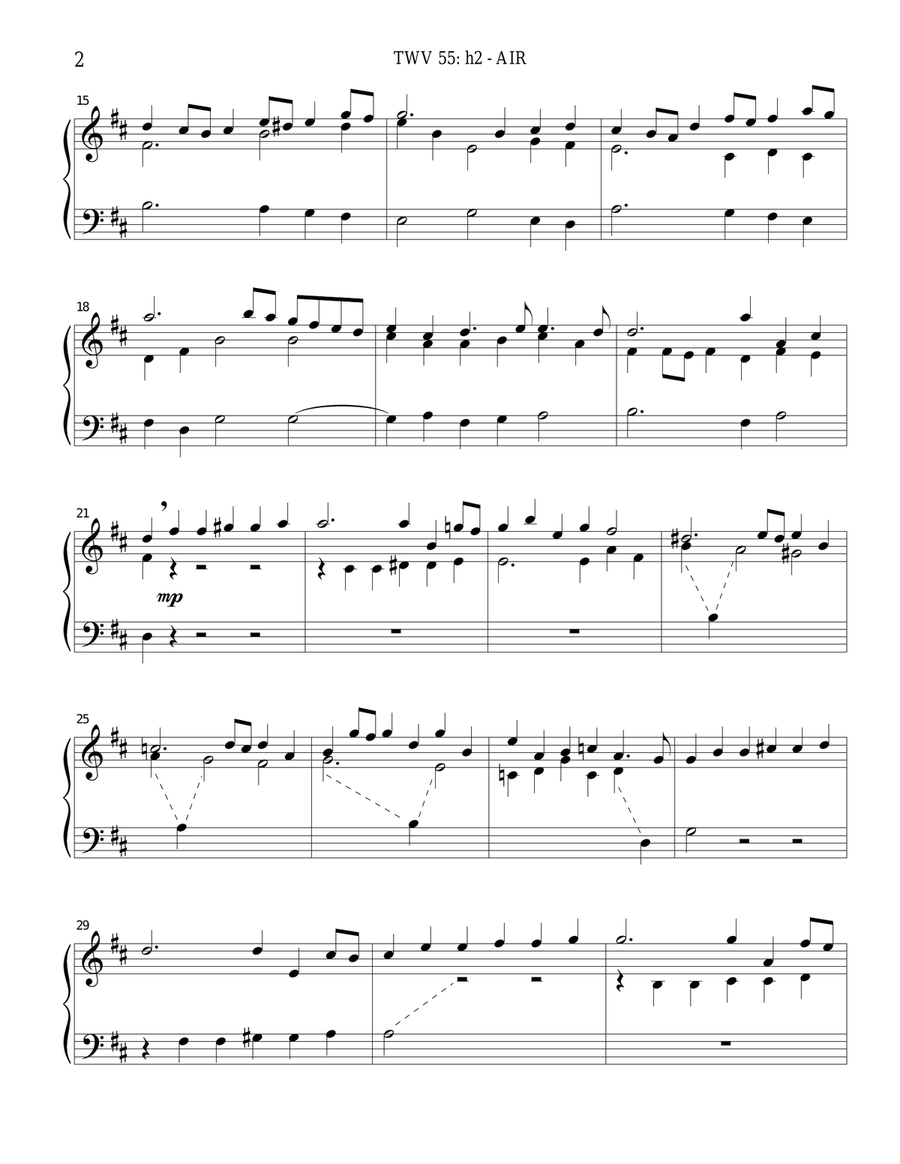 TWV 55: h2 - Air (OS 74) TWV 55: h2 - Air (OS 74) Chamber Music scores gallery preview page 2