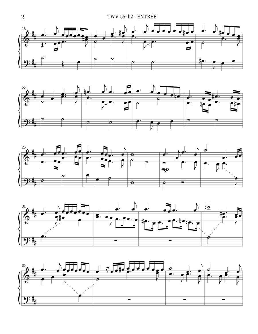 TWV 55: h2 - Entrée (OS 74) Chamber Music scores gallery preview page 2