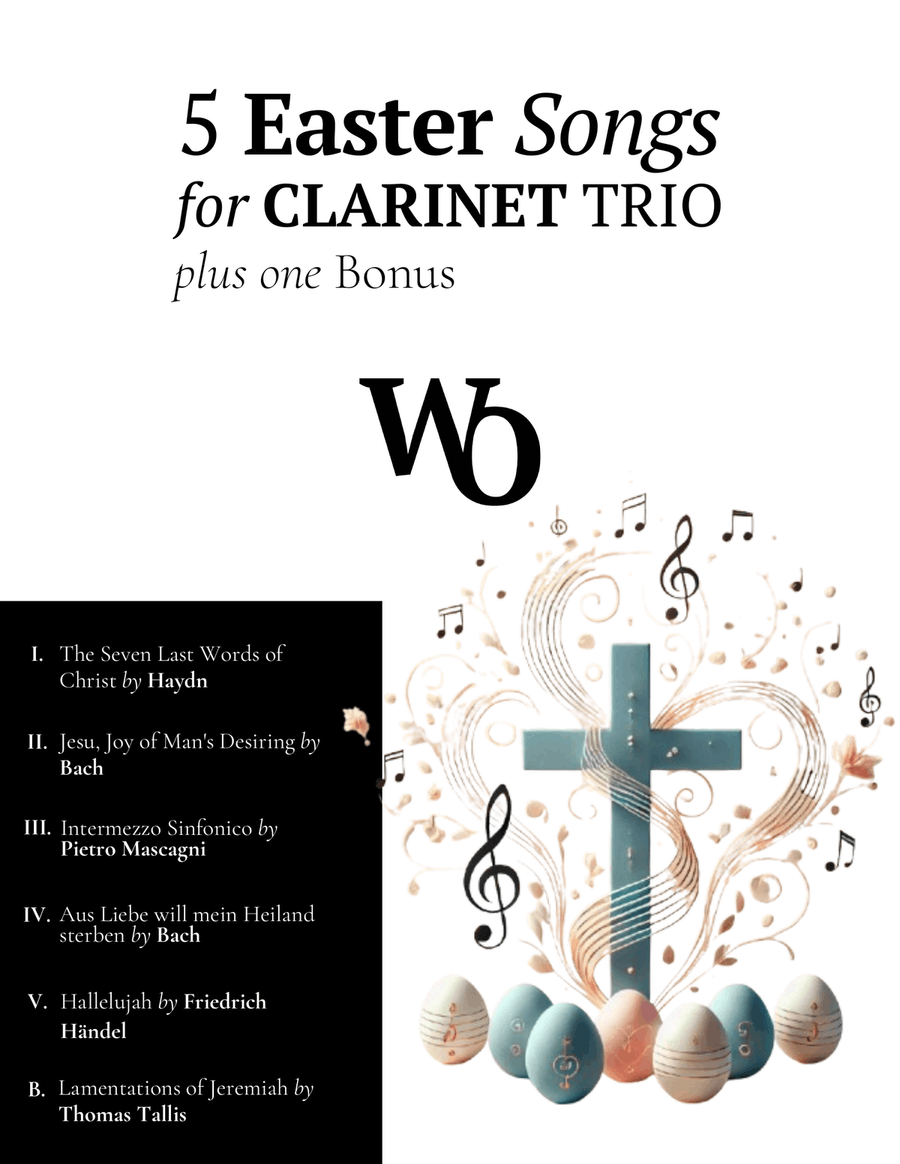 5 Easter Songs for Clarinet Trio plus one Bonus Clarinet Trio scores gallery preview page 1