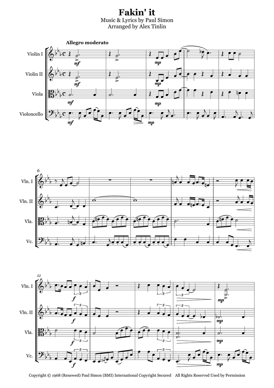 Fakin' It Fakin' It String Quartet scores gallery preview page 2
